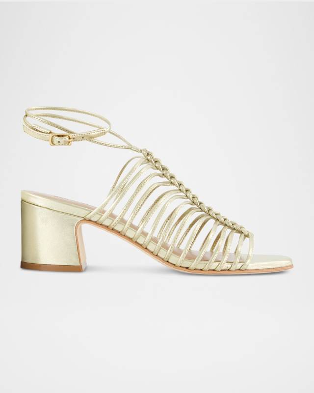 Briga Caged Metallic Heeled Sandals